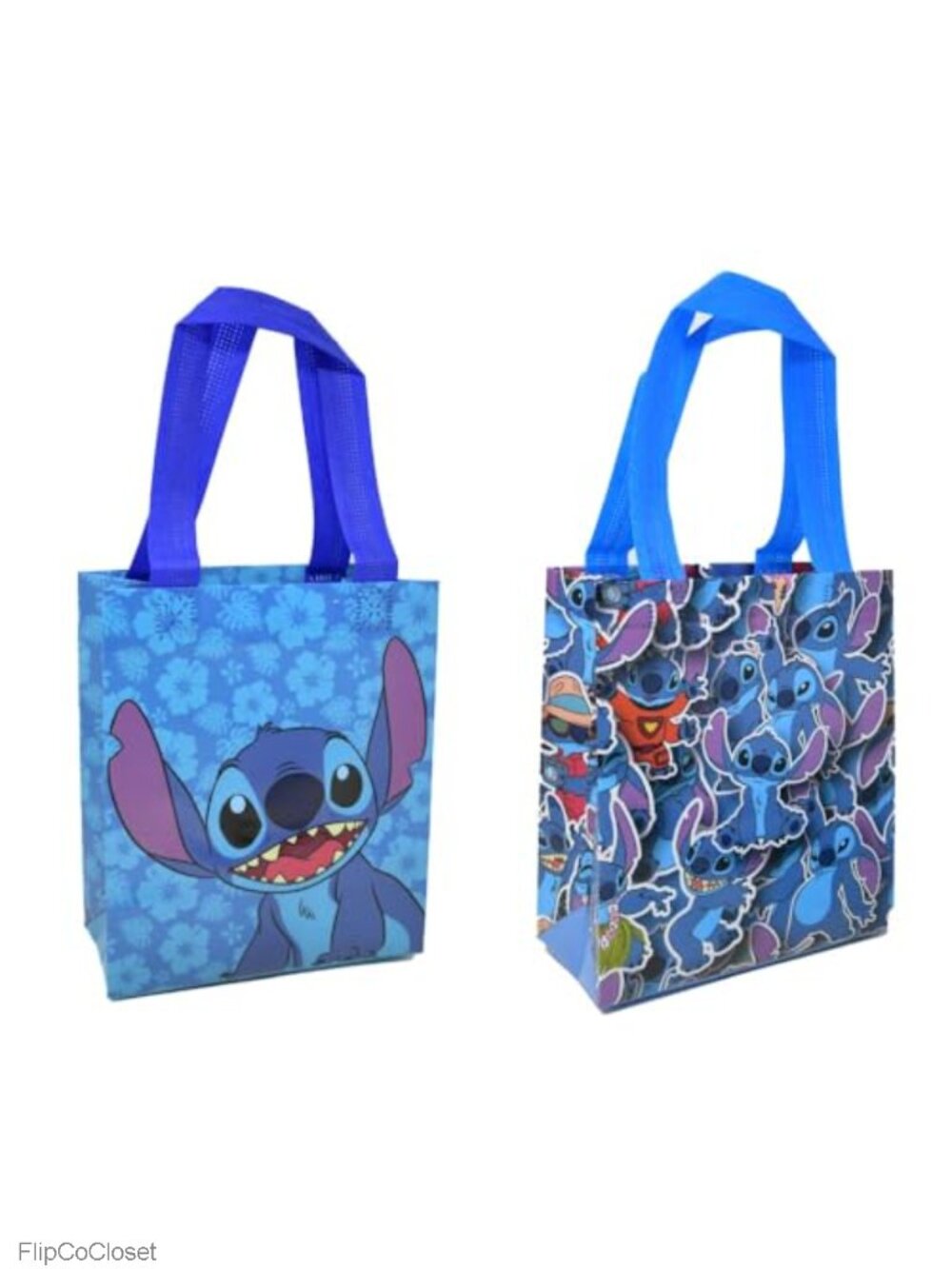 Set of 2 Disney Stitch Premium Mini Tote Bags, Polypropylene, Gift & Party